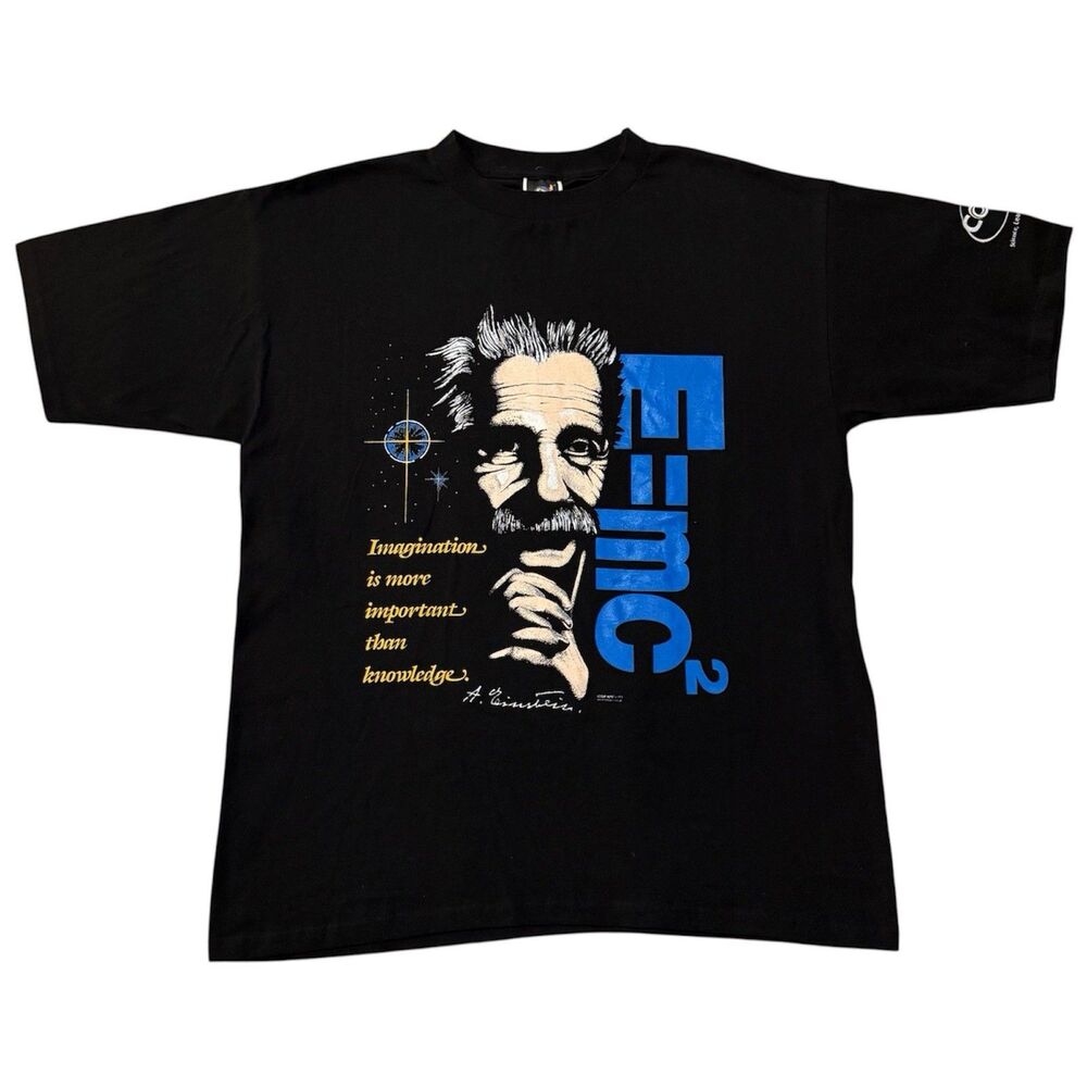 Vintage! Albert Einstein T-Shirt Tee Size Medium E=MC2 Genius Moog